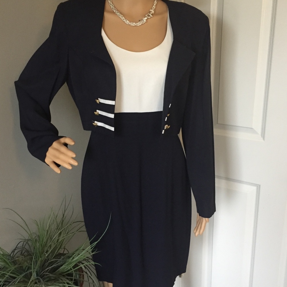 Scarlett Vintage Navy Blue 2pc Nautical Dress